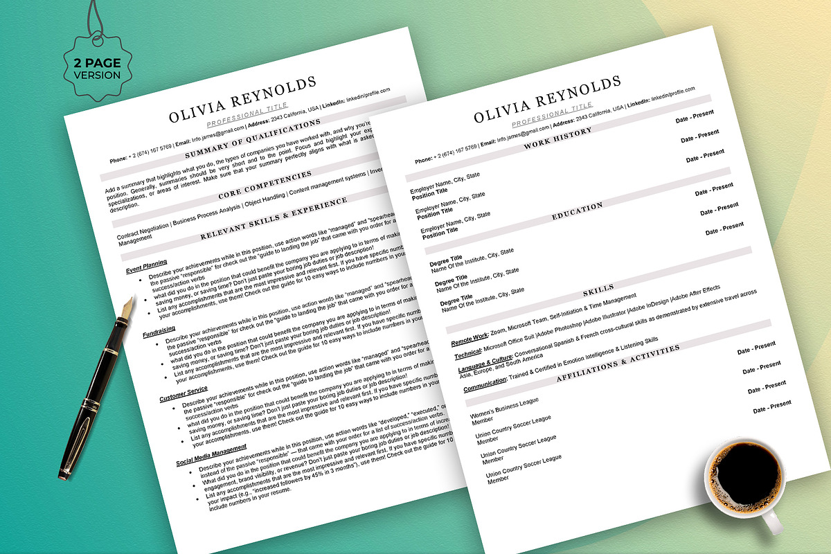 ATS resume template preview 2