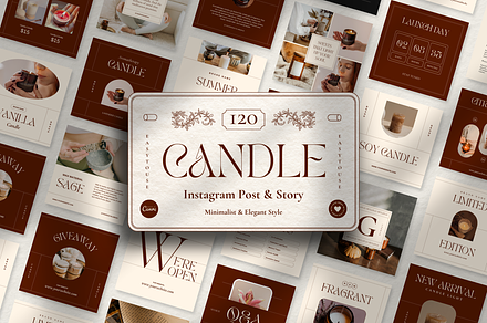 Instagram Template Candle for Canva, a Social Media Template by Branding Victory STD