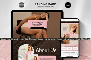 Laser Hair Removal Canva Website, a Landing Page Template by DesignsbyMariaStudio