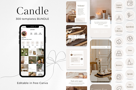 300 Candle Social Media BUNDLE, a Social Media Template by PatternLab.