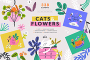 Cats and Flowers | 100% Hand drawn, an Animal Illustration by Olia (Thumbnail 1 of 14)