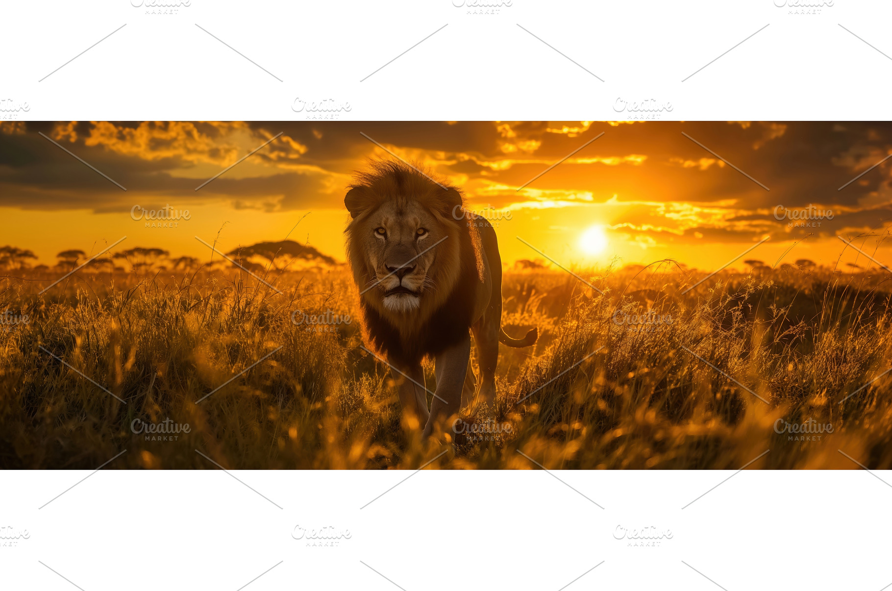 Lion Roaming Golden Savanna at, an Animal Photo by BazziBa♥