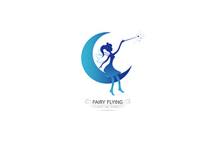 Fairy Flying Logo Vector