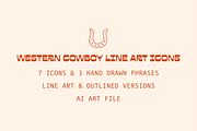 Western Cowboy Line Art Icon Pack, an Outline Icon by Pink Tiger Creative (Thumbnail 5 of 5)