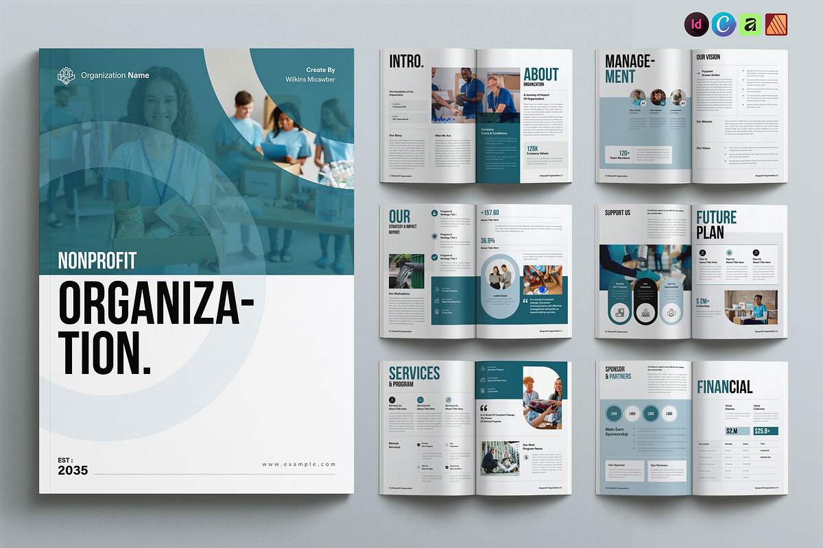 Nonprofit Charity Brochure Template, a Brochure Template by NorthPeak (Photo 1 of 9)