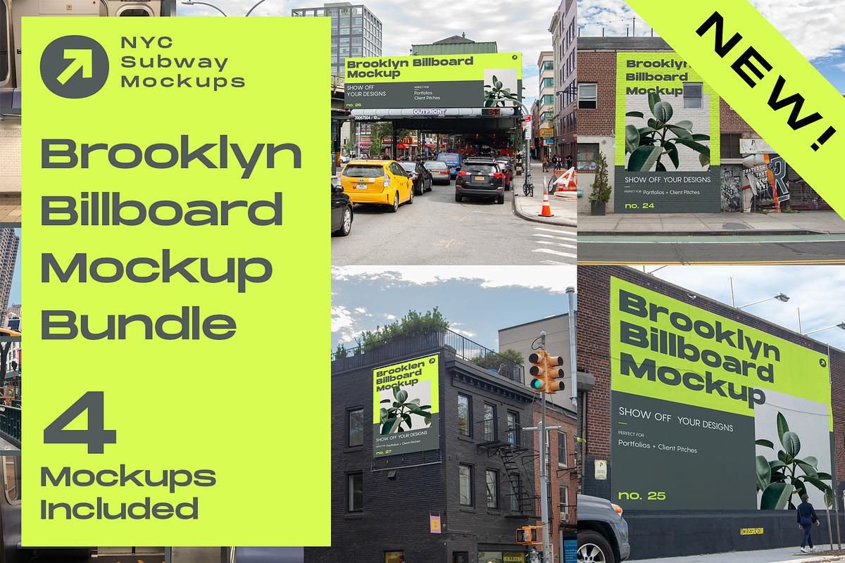 Brooklyn Billboard Mockup Bundle, an Advertising Mockup by NYC Billboard Mockups