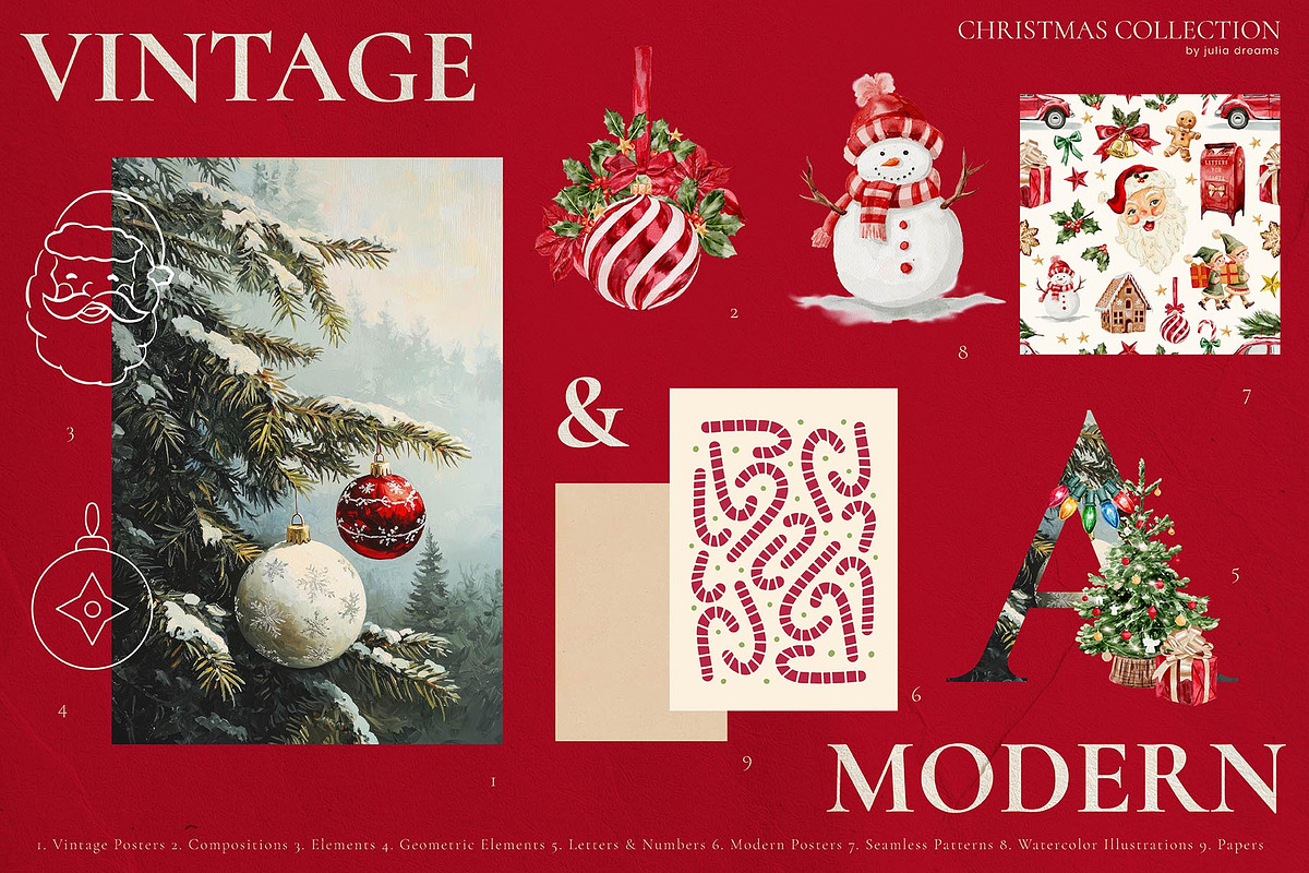 Christmas Watercolor Collection, a Graphic by Julia Dreams (Photo 5 of 11)
