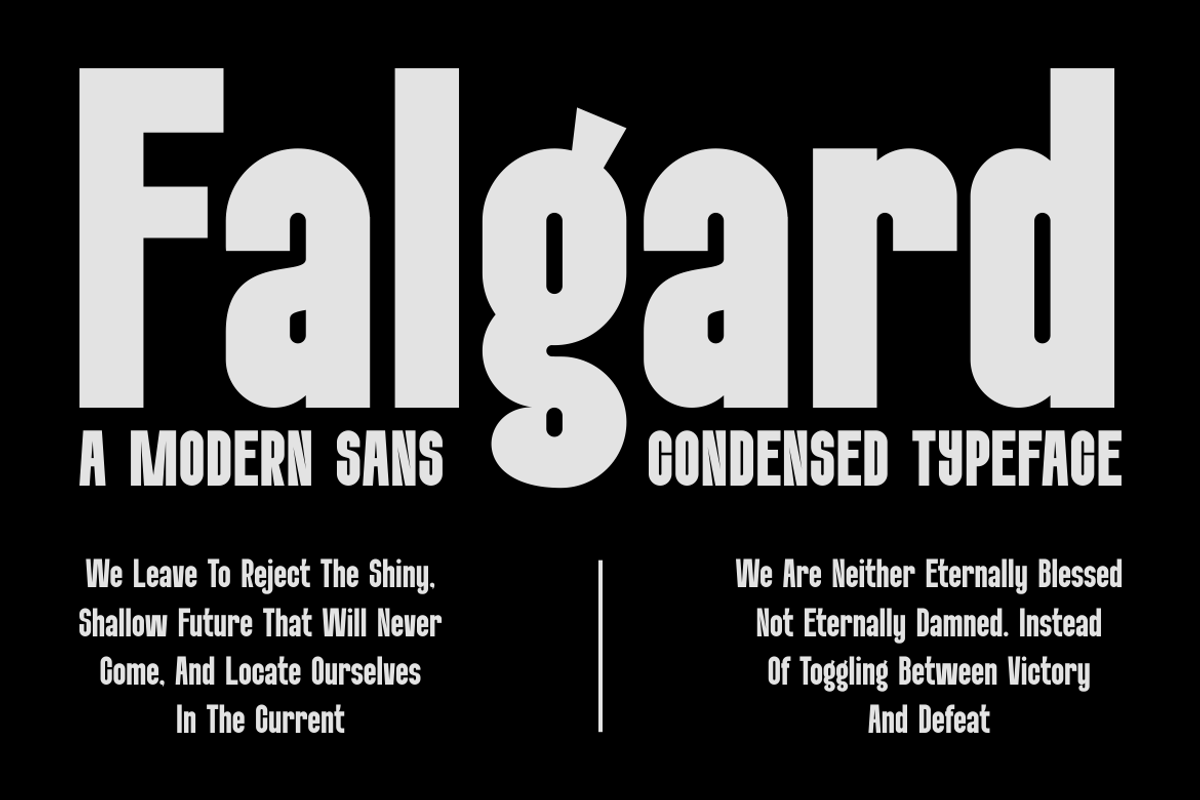 Falgard - A Modern Condensed Font, a Sans Serif Font by Marvadesign (Photo 7 of 7)