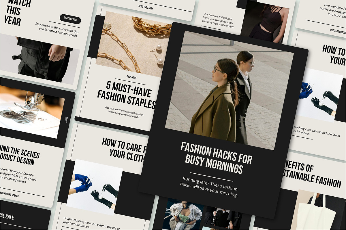 Canva Fashion Stylist Social Media, a Design Template by SecondBrain Store (Photo 1 of 10)