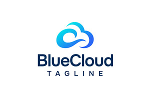 Abstract blue cloud logo design, a Branding & Logo Template by brandphant