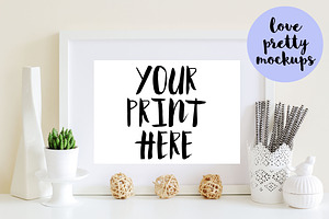 A4 WHITE FRAME LANDSCAPE MOCKUP