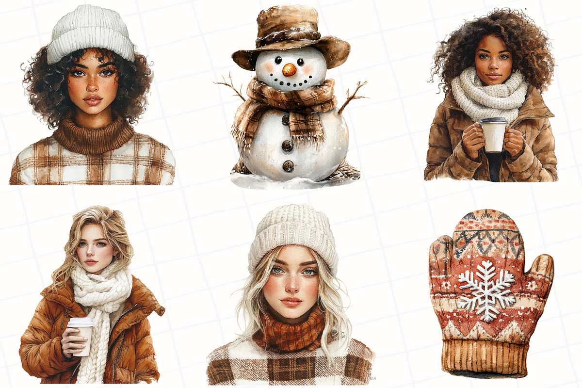 Watercolor Winter Cocoa Clipart, an Illustration by OK Design (Photo 5 of 5)