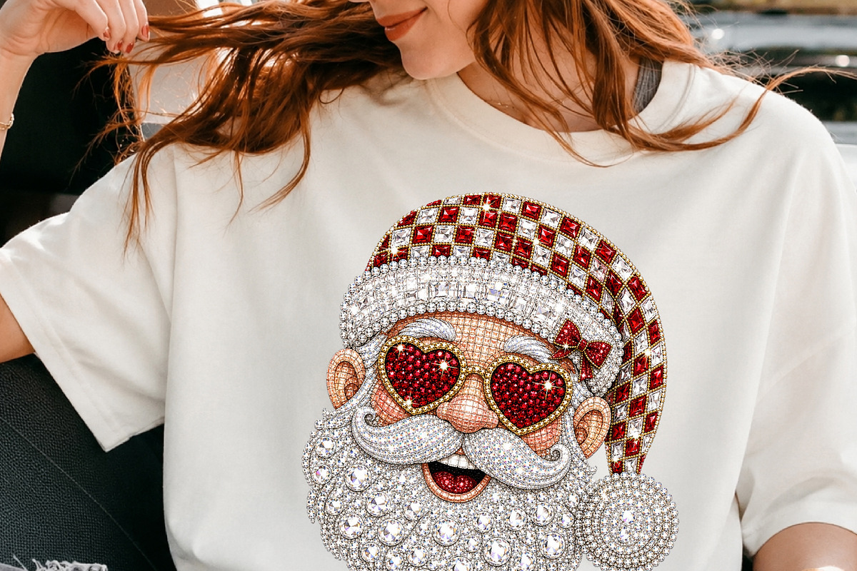 Retro Santa Rhinestone Png, a Seasonal Illustration by DreamCafeArt (Photo 3 of 6)