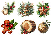 Christmas Wood and Botanicals clipar, an Illustration by Designworld (Thumbnail 5 of 5)