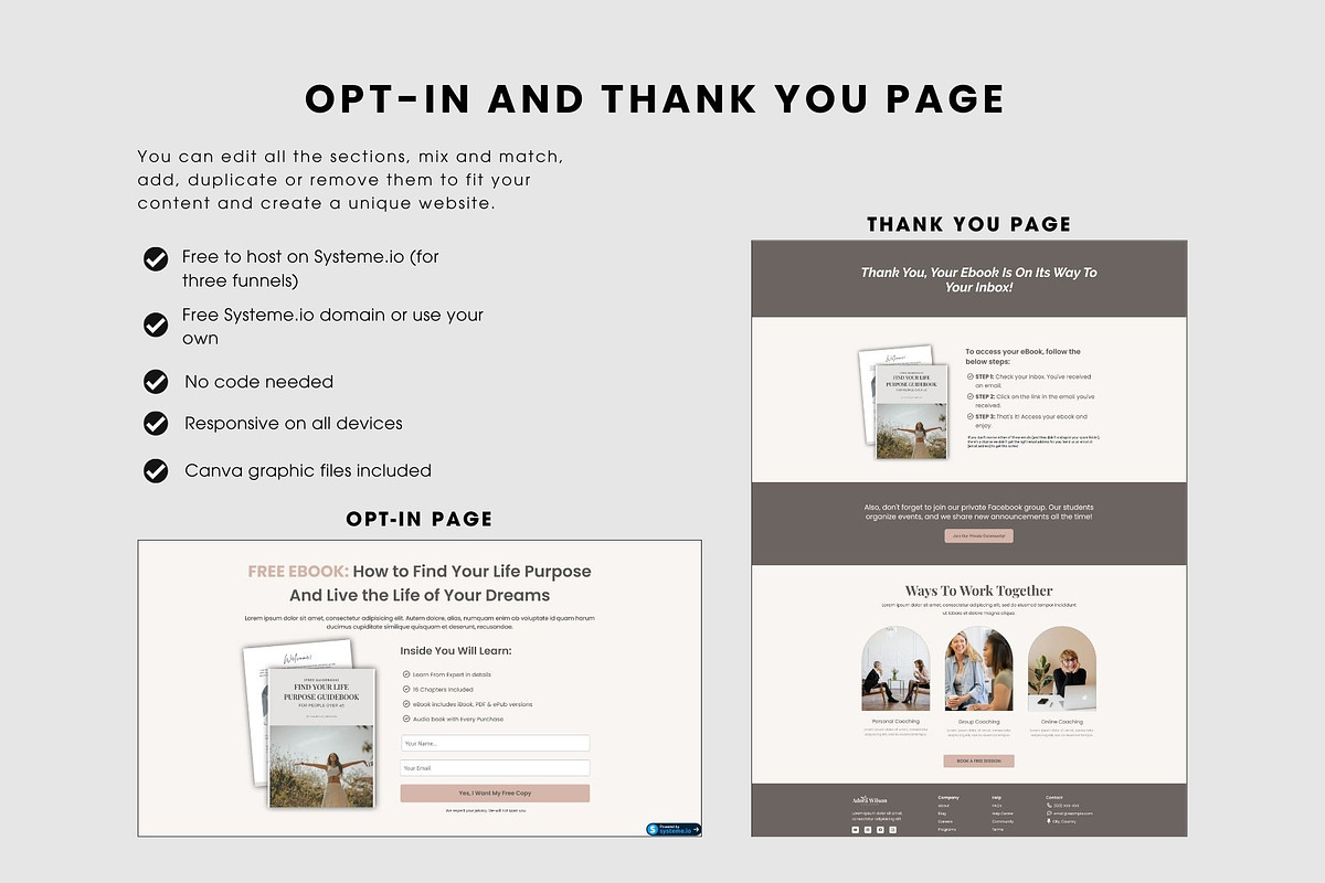 Systeme Sales Funnel Template Bundle, a Landing Page Template by StartBuildLaunch (Photo 4 of 6)