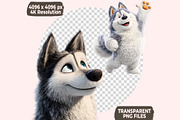 Husky Clipart PNG Bundle, a Graphic by M9 Design (Thumbnail 10 of 11)