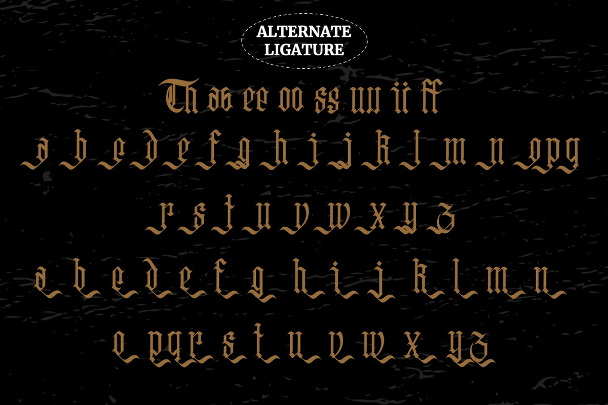 Oolivar Strenya - Gothic Blackletter, a Font by Dhabee (Photo 9 of 15)