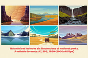 Six Illustrations of National Parks, a Person Illustration by Red Monkey (Thumbnail 2 of 4)