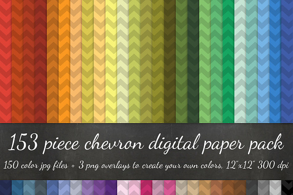 153 Piece Chevron Digital Paper preview 4