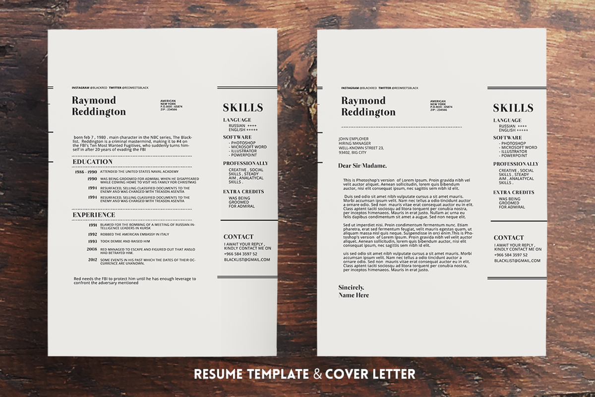 Blacklist Resume Template, a Resume Template by Fay Zodiac (Photo 3 of 3)