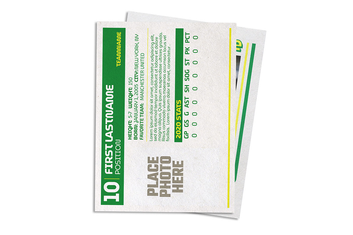 Retro Soccer Card Template, a Design Template by Sports Card Templates (Photo 2 of 2)