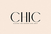 Chic - Elegant & Modern Sans Serif, a Sans Serif Font by Mikhail Fukurou (Thumbnail 1 of 13)