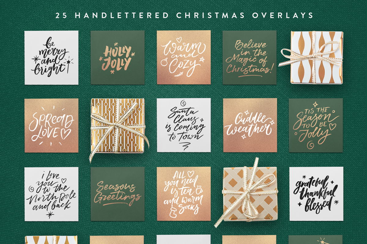 25 Christmas Insta Quotes + Extras, a Social Media Template by Ayya Studio (Photo 4 of 7)