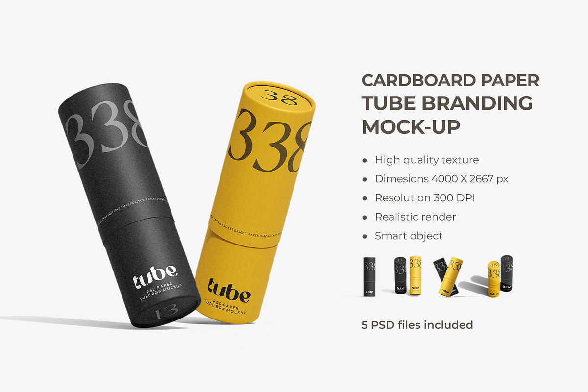 Cosmetic Paper Tube PSD Mockup, a Packaging Mockup by Ram Studio LLC (Photo 1 of 6)