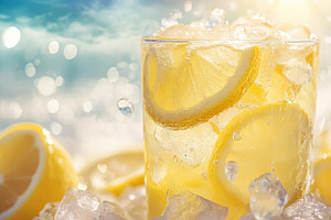 Refreshing cold lemon drink with ice, a Photo by Iftikhar Alam
