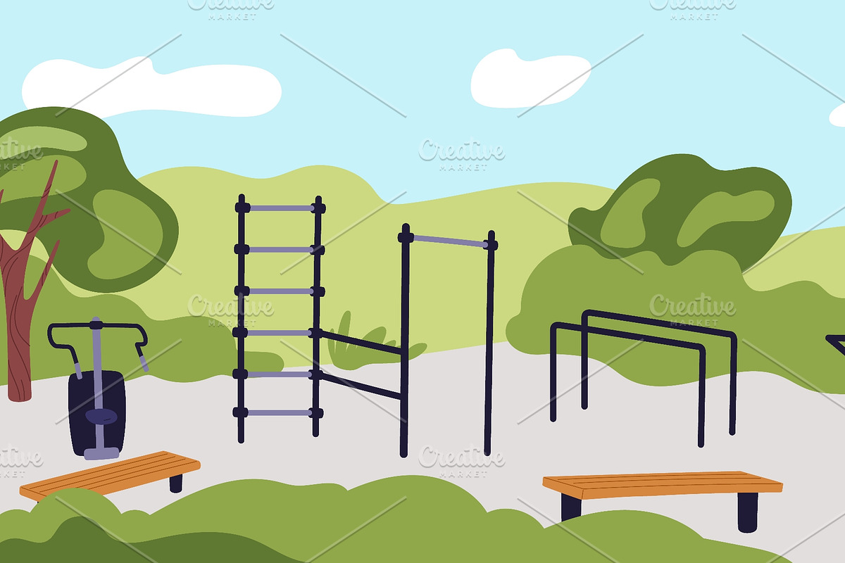 Sports playground with exercise, a Sport Illustration by Vectorbuum (Photo 3 of 3)