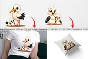 Stork Mother's Day Clipart, a Graphic by Artnoy (Thumbnail 3 of 5)