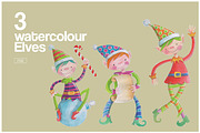 3 Watercolour Elves, an Illustration by paulopivato (Thumbnail 1 of 4)