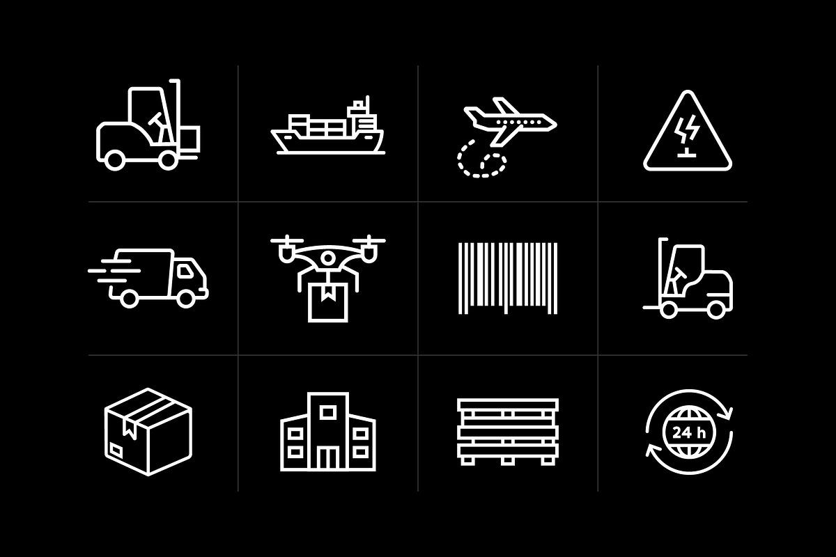 Logistics and Supply Chain Icon Set, an Outline Icon by VectStock (Photo 2 of 2)
