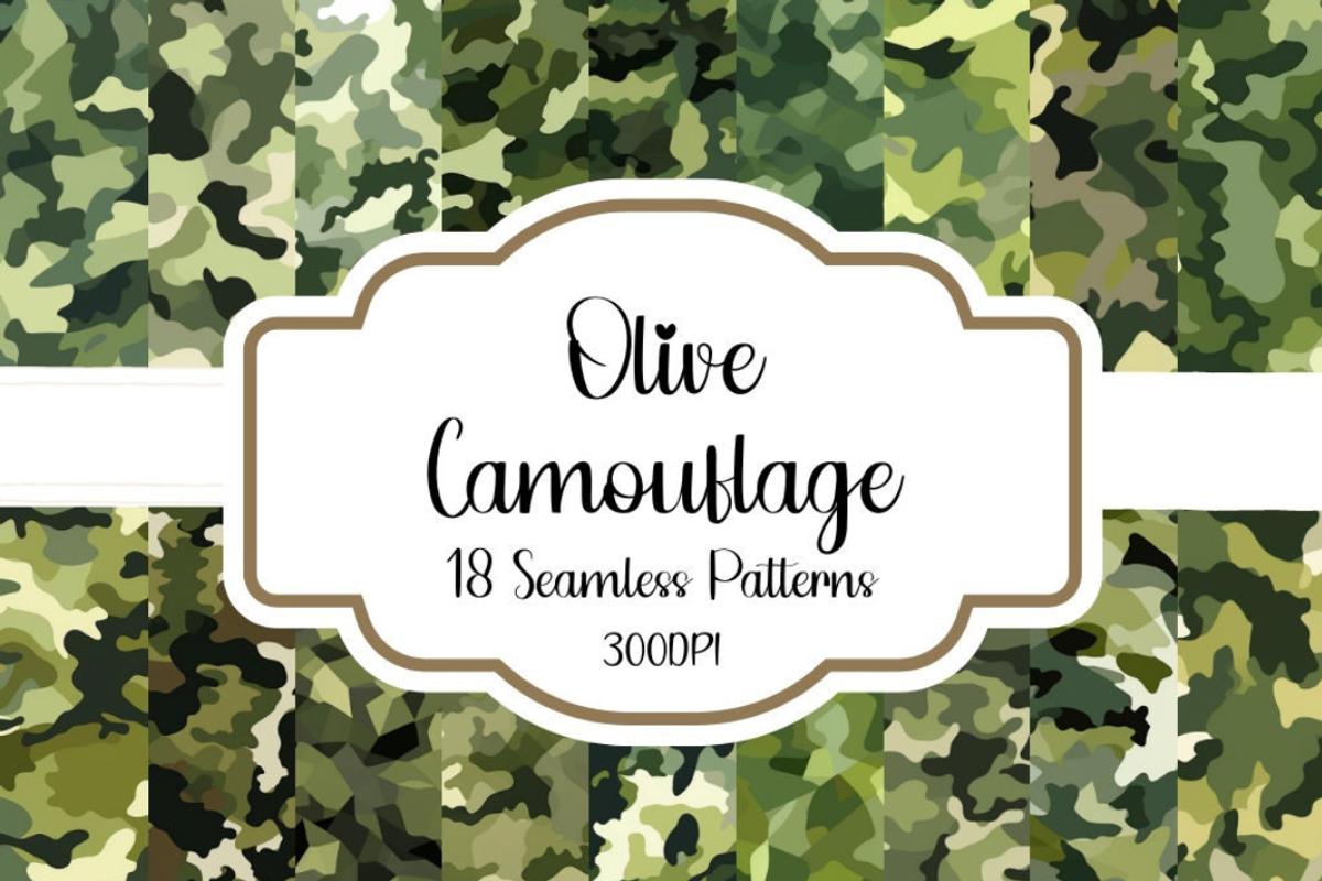 Olive Camouflage Seamless Patterns, a Pattern Graphic by PrintablesByFranklyn (Photo 2 of 5)