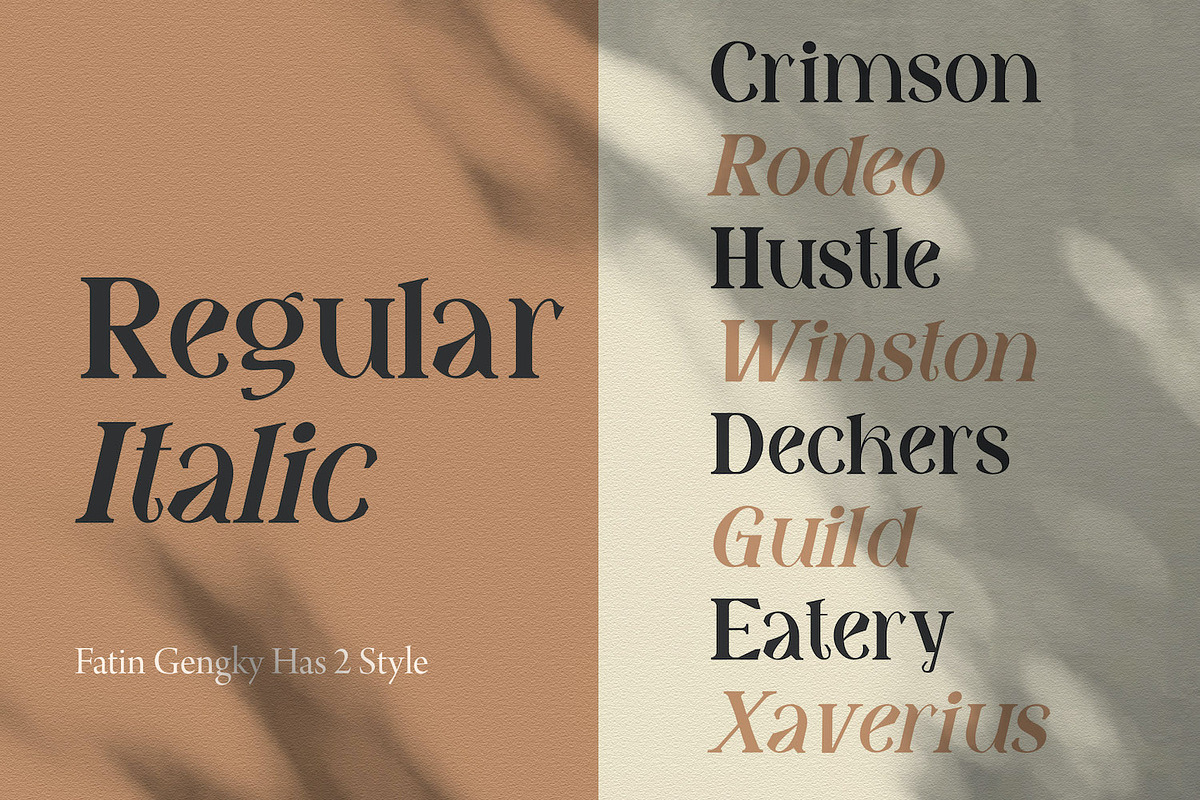 Fatin Gengky - Casual Serif Font, a Serif Font by StringLabs (Photo 2 of 11)