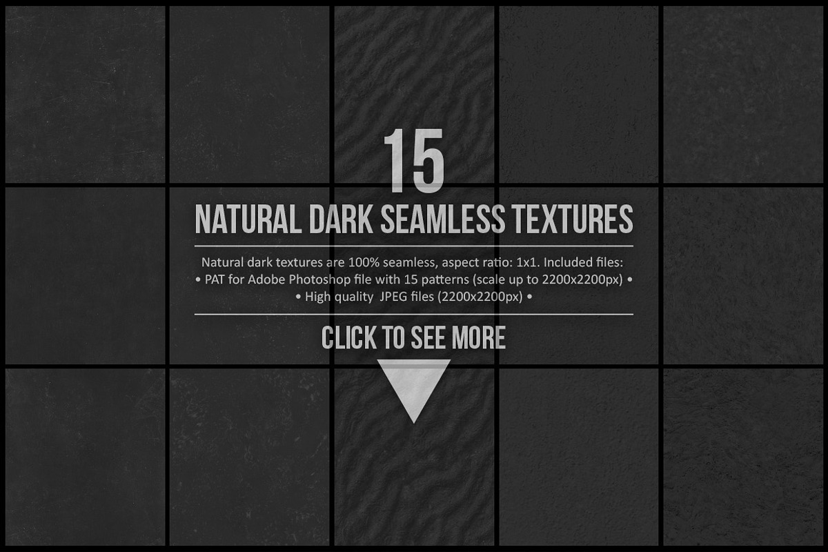 15 Natural Dark Seamless Textures, a Texture Graphic by yamonstro (Photo 1 of 5)