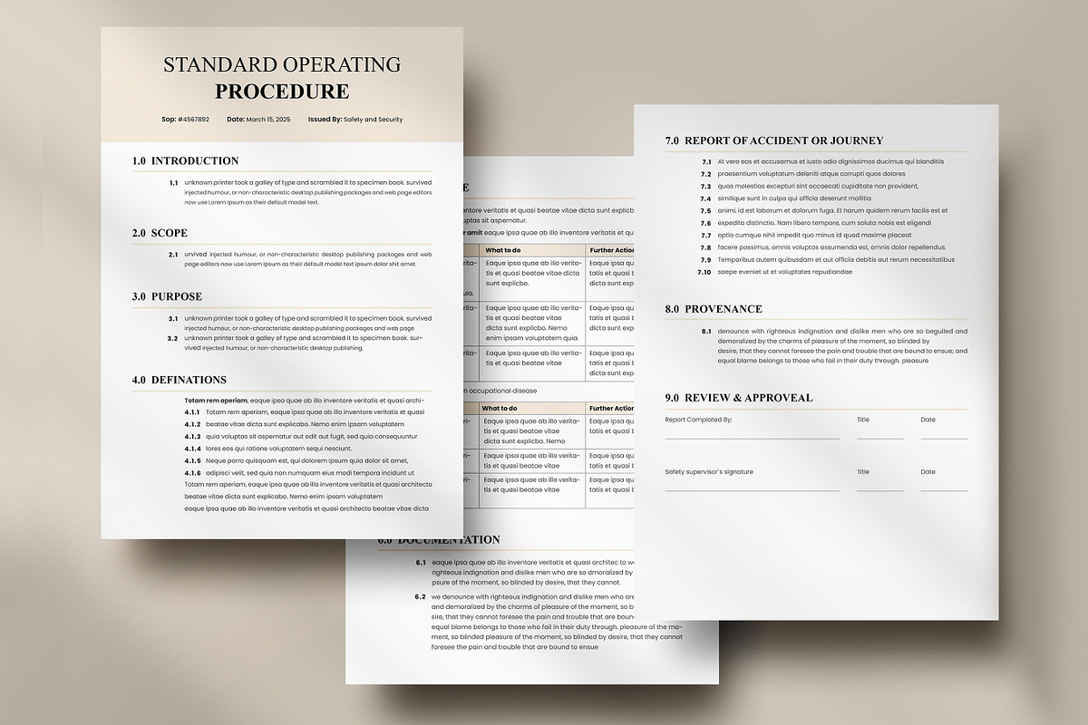 Operating Procedure, A4 & US Letter