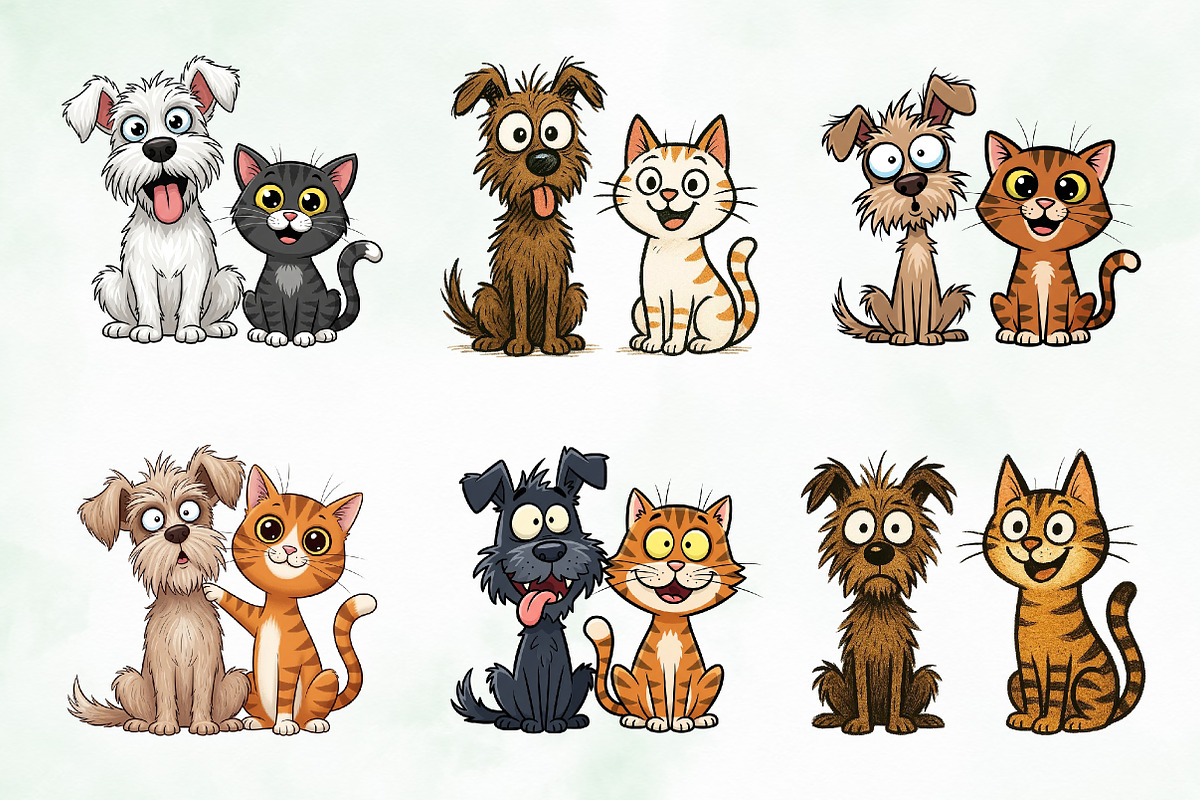 Quirky Dogs & Cats Sublimation, an Illustration by Creative Art (Photo 4 of 8)