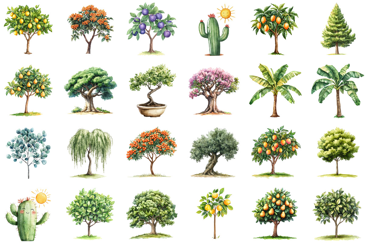 Summer Trees Clipart, an Illustration by Sublimation Artist (Photo 2 of 6)