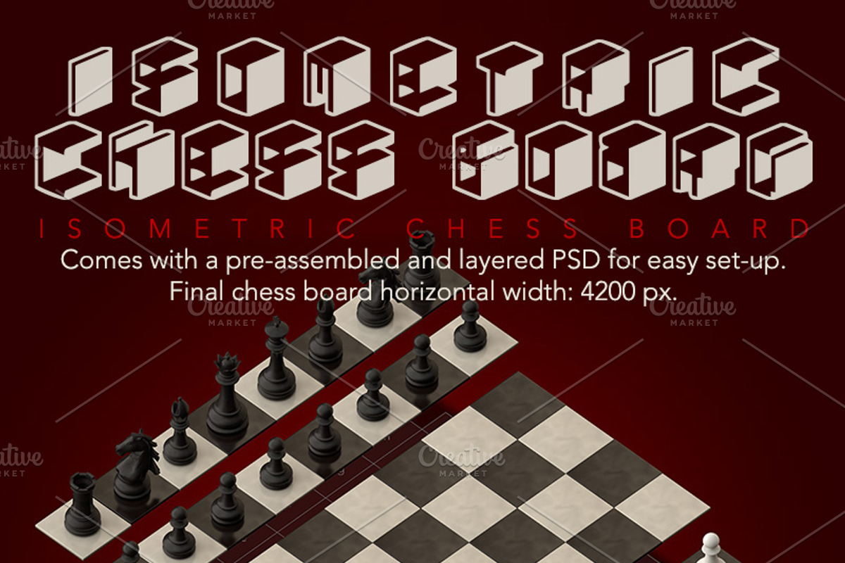 Modular 3D Chess Board (Isometric) preview 4