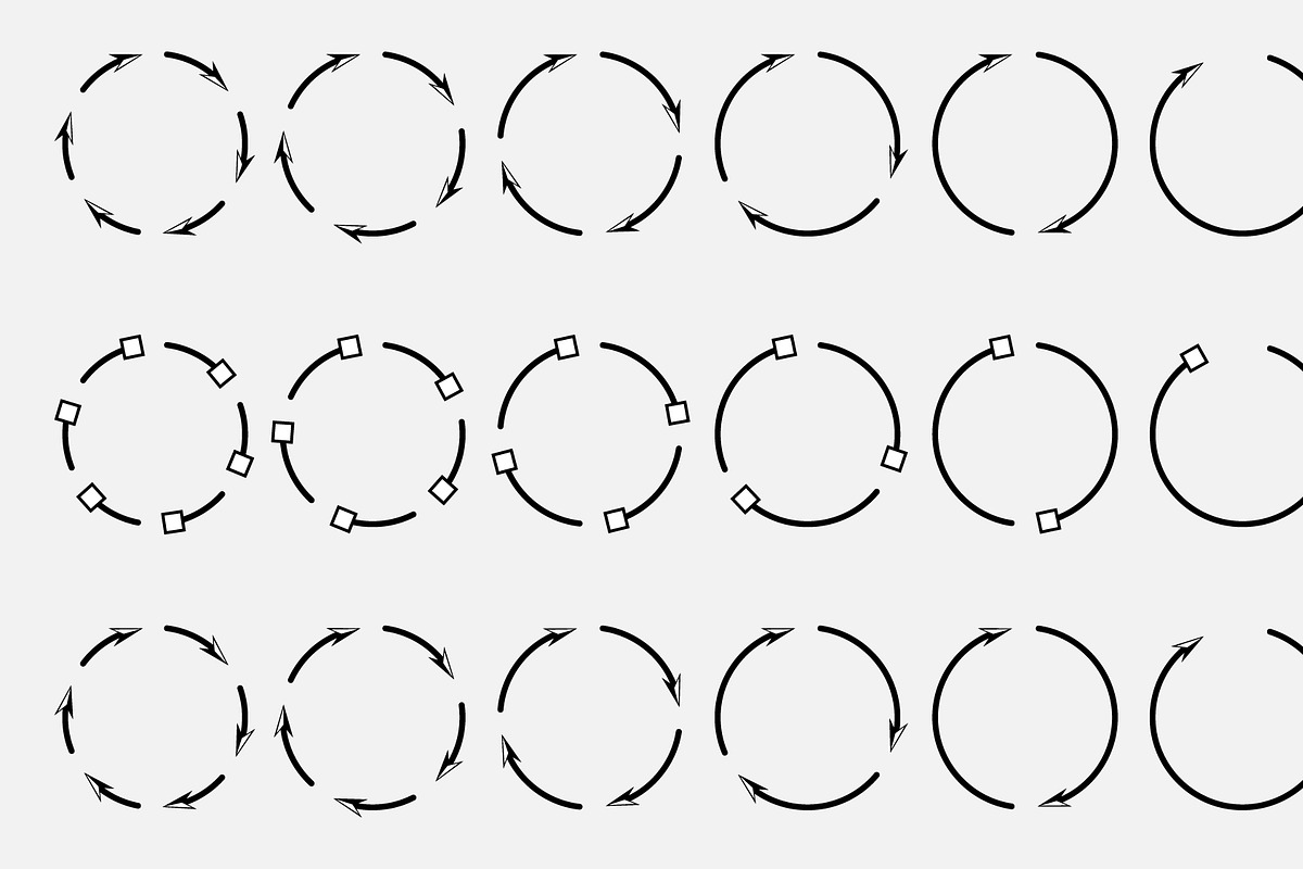 Set of Round Directional Arrows, an Outline Icon by hkmonir (Photo 2 of 3)