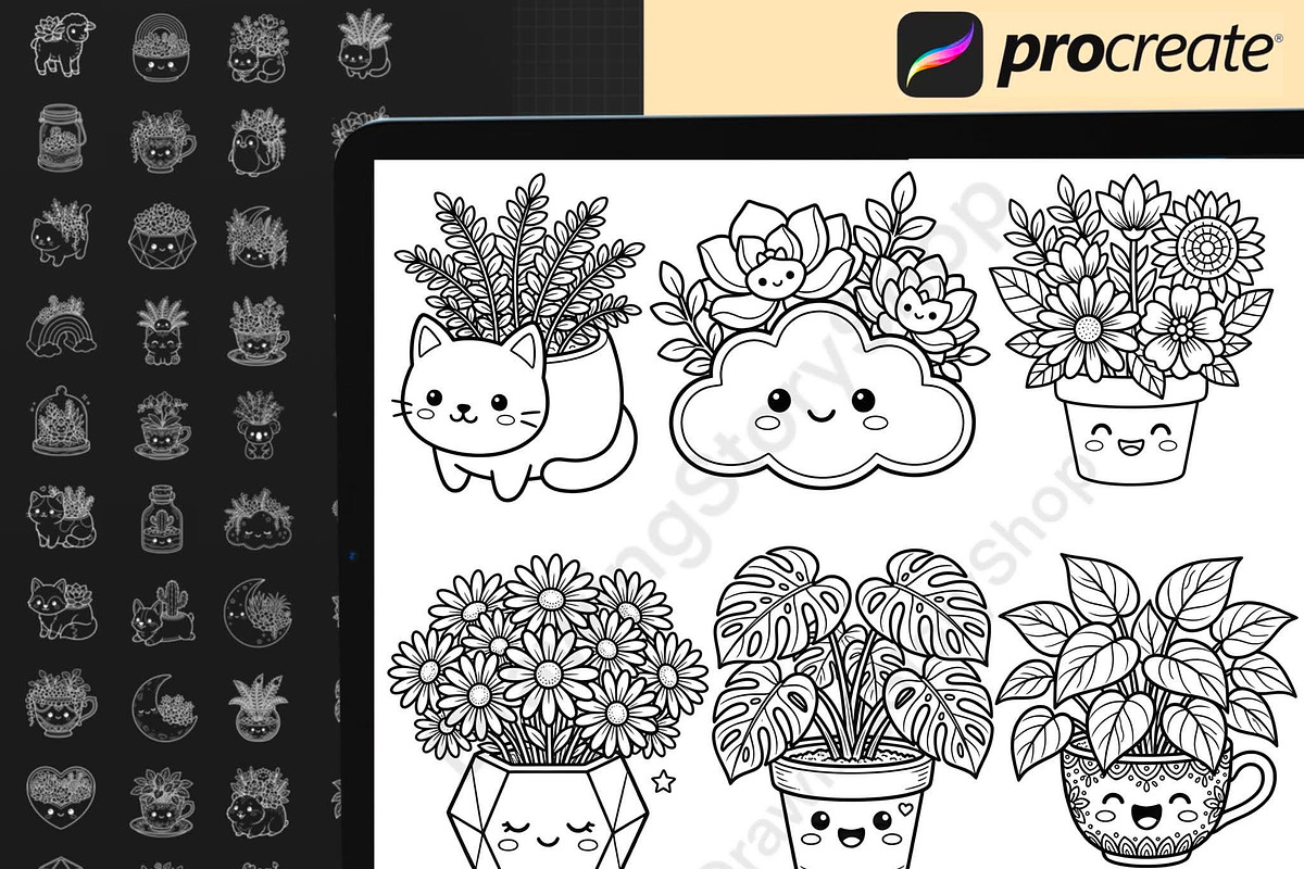 150 Terrarium Procreate Stamps, a Brush Add-On by DrawingStoryShop (Photo 2 of 6)