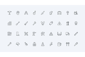 Equipment construction site icons, an Illustration by Lemberg Vector
