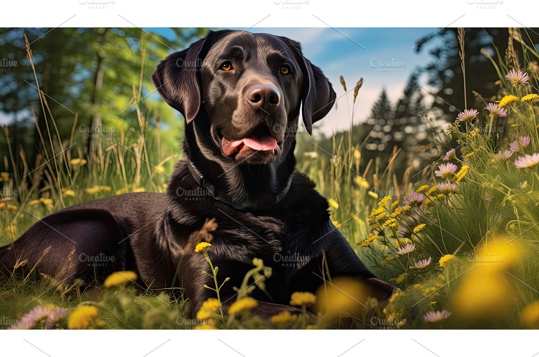 loyal labrador dog ai generated, an Animal Photo by pikepicture