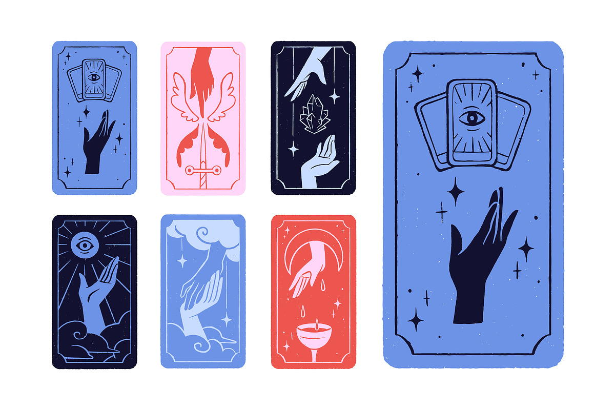 Magic tarot card back designs set, a Decorative Illustration by PaperTrident (Photo 3 of 3)