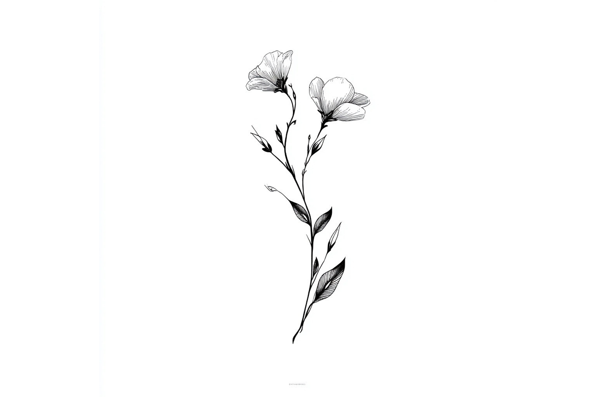 Prompt Botanical Line Art Flower, a Decorative Illustration by Creative design (Photo 4 of 7)