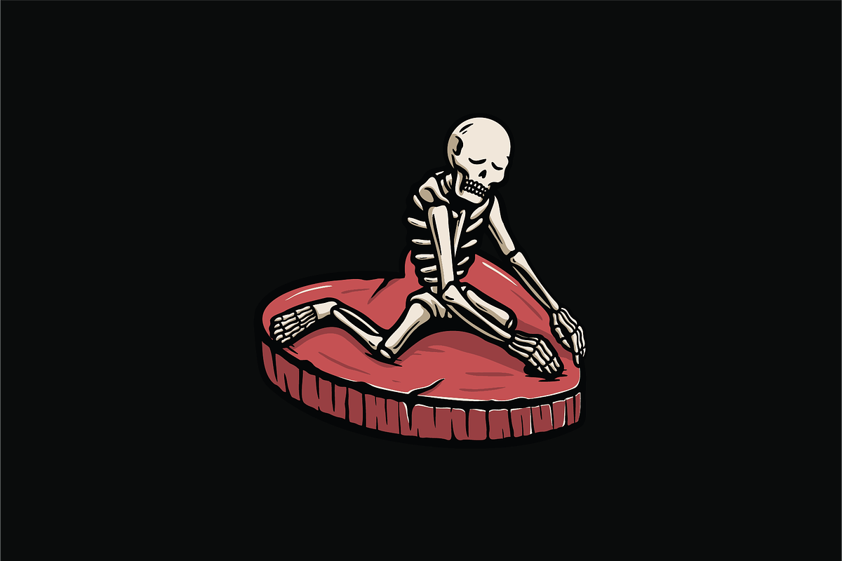 Skeleton on Cushion, an Object Illustration by nomlimo.com (Photo 1 of 3)