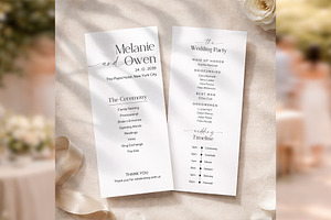 Elegant Wedding Program Canva bd005, a Card Template by TyphoonStudio