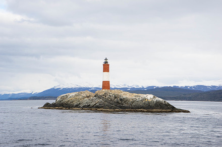 Lighthouse in ushuaia patagonia arg stock picture