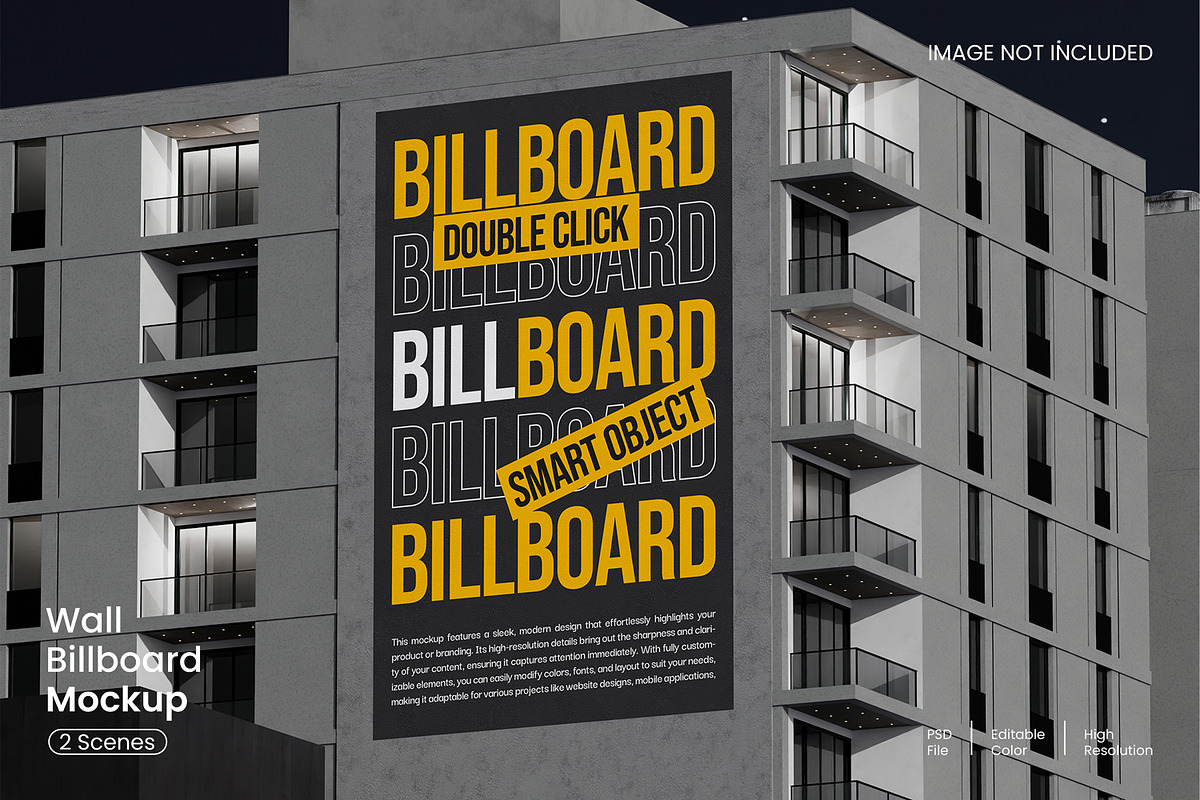 Wall Billboard Mockup, an Advertising Mockup by Unerispace